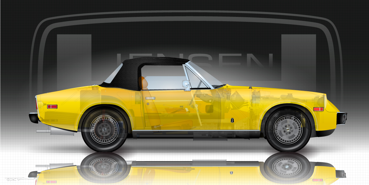 Round Jensen Healey mécanique Autocollant Round Jensen Healey mécanique Autocollant