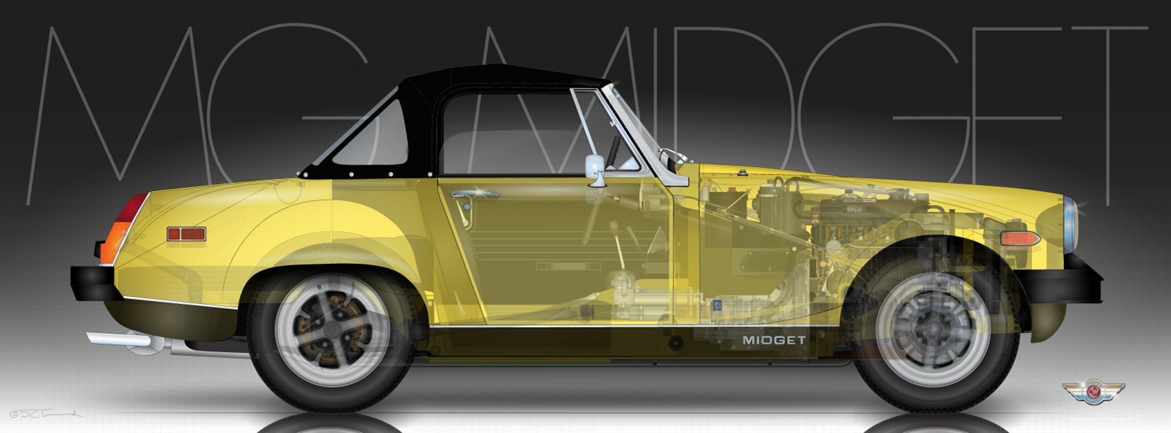 MG Midget MKI – 1500 – Sports Car Art